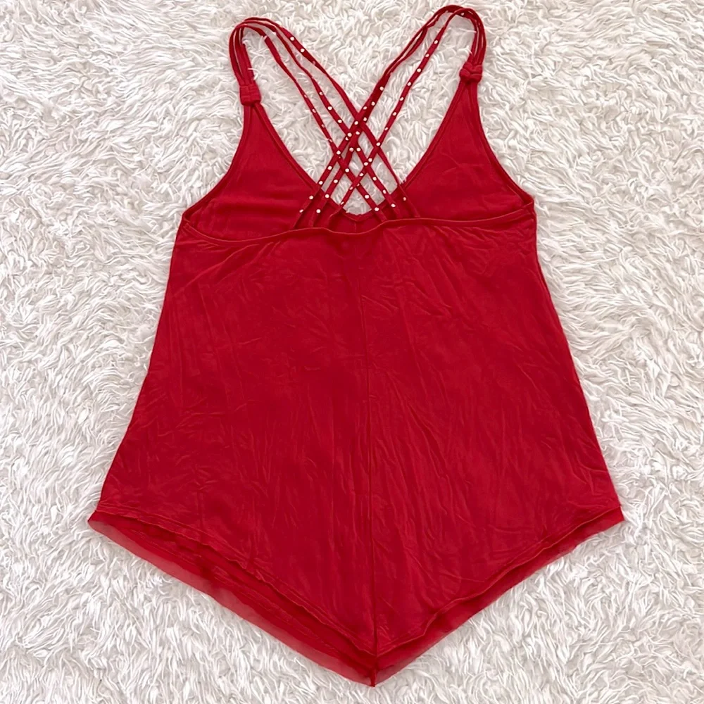 Candies Tank Top Red Gold Party Festival Size Medium - Picture 11 of 13